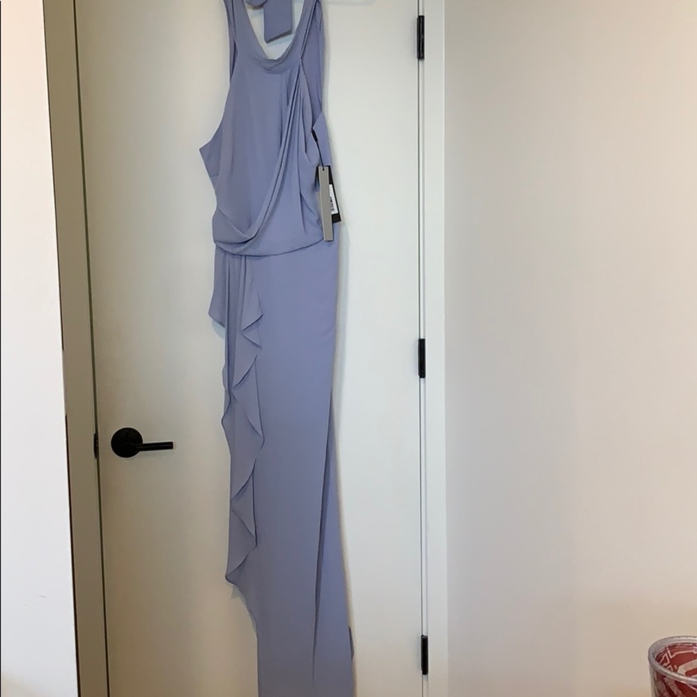 Light blue BHLDN Halston Cienega Dress